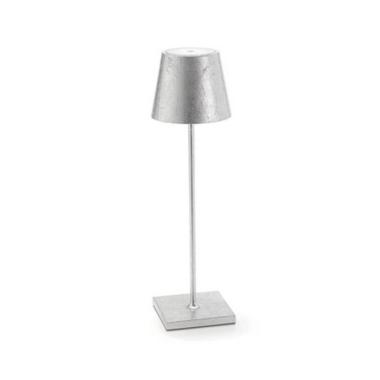 Lampada da tavolo poldina cm 11x38h foglia argento promo