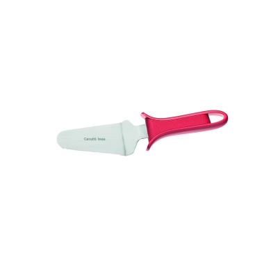 Paletta triangolare in acciao inox con manico in plastica rosso, 6,5x11 cm